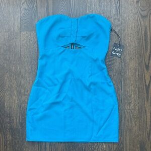 NBD X Naven Vibrant Blue Strapless Dress - NWT